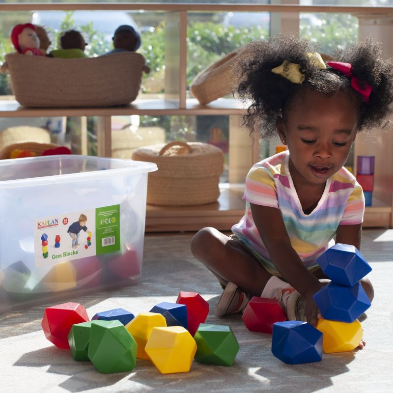 Edushape Gem Blocks Jumbo Manipulative Set  - 54 Pieces