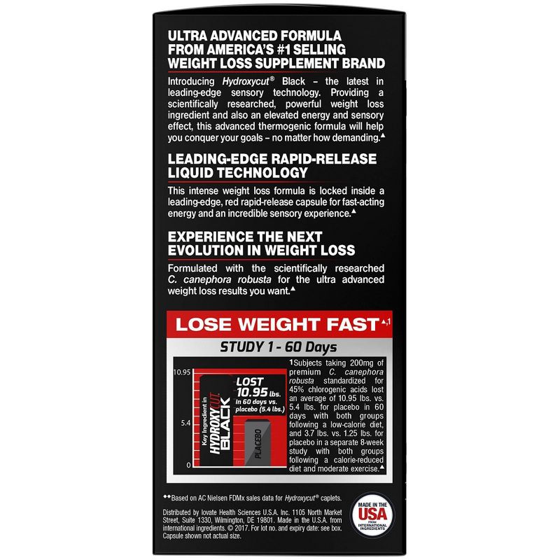 Hydroxycut Black Weight Loss Capsules - 60ct