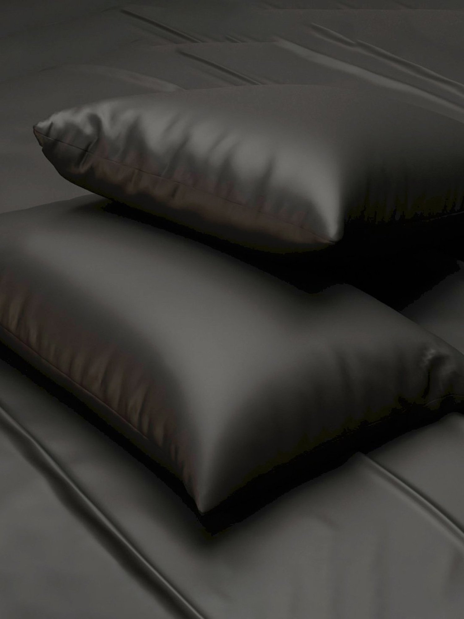 Stoa Paris Date Night Collection Black Polyester 300 TC Pillow Covers - Set of 2