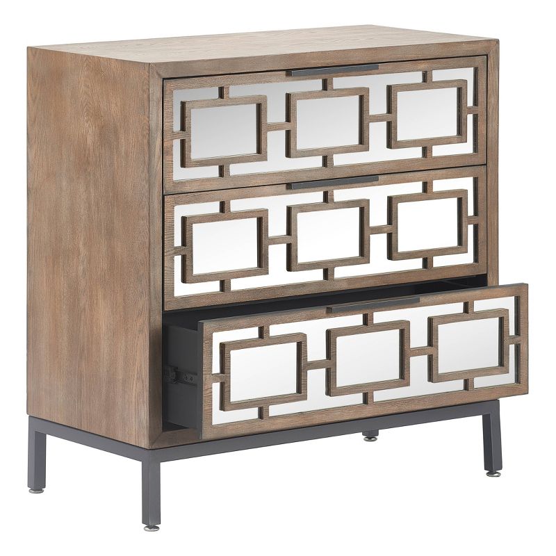 Hayworth 3 Drawer Mirrored Chest Gray - Finch