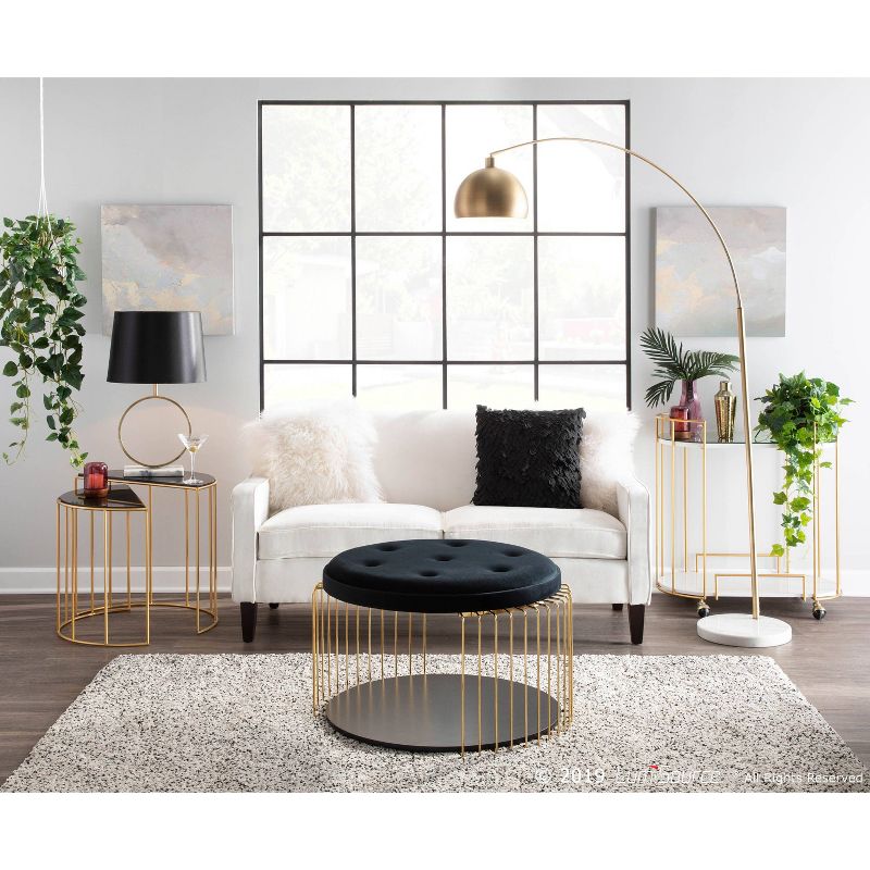 Marble and Metal March Contemporary Floor Lamp Gold (Includes LED Light Bulb) - LumiSource
