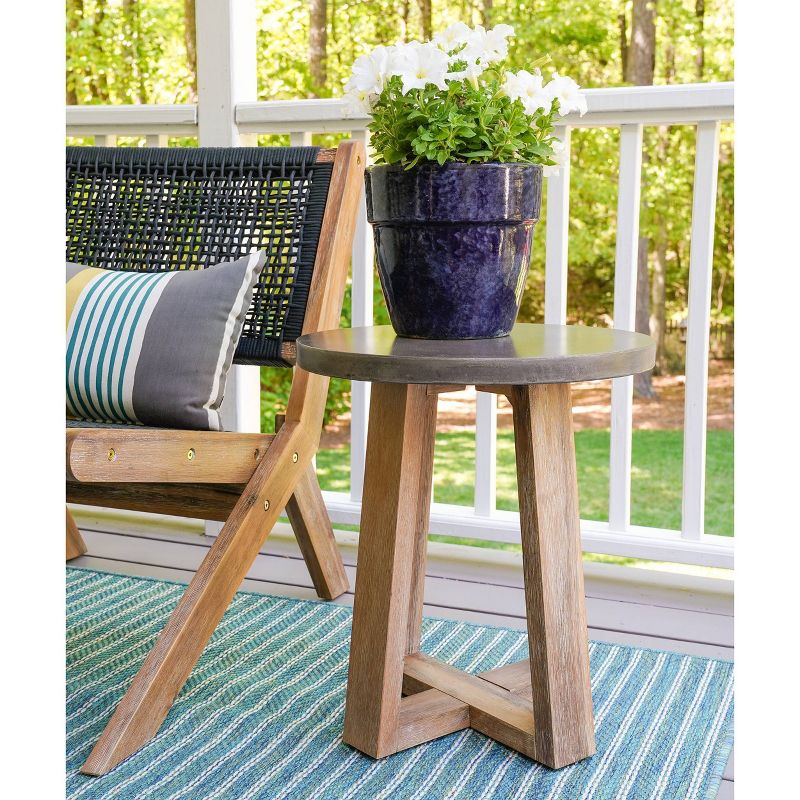 Athens Cement Side Table Gray - Leisure Made