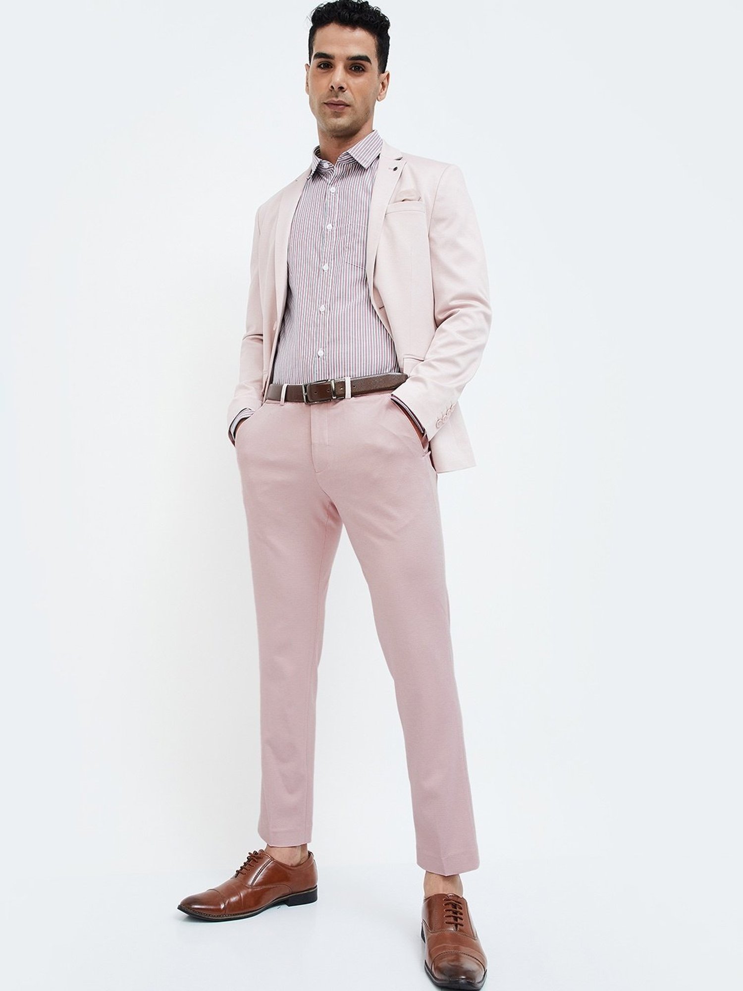 Arrow Navy Regular Fit Trousers