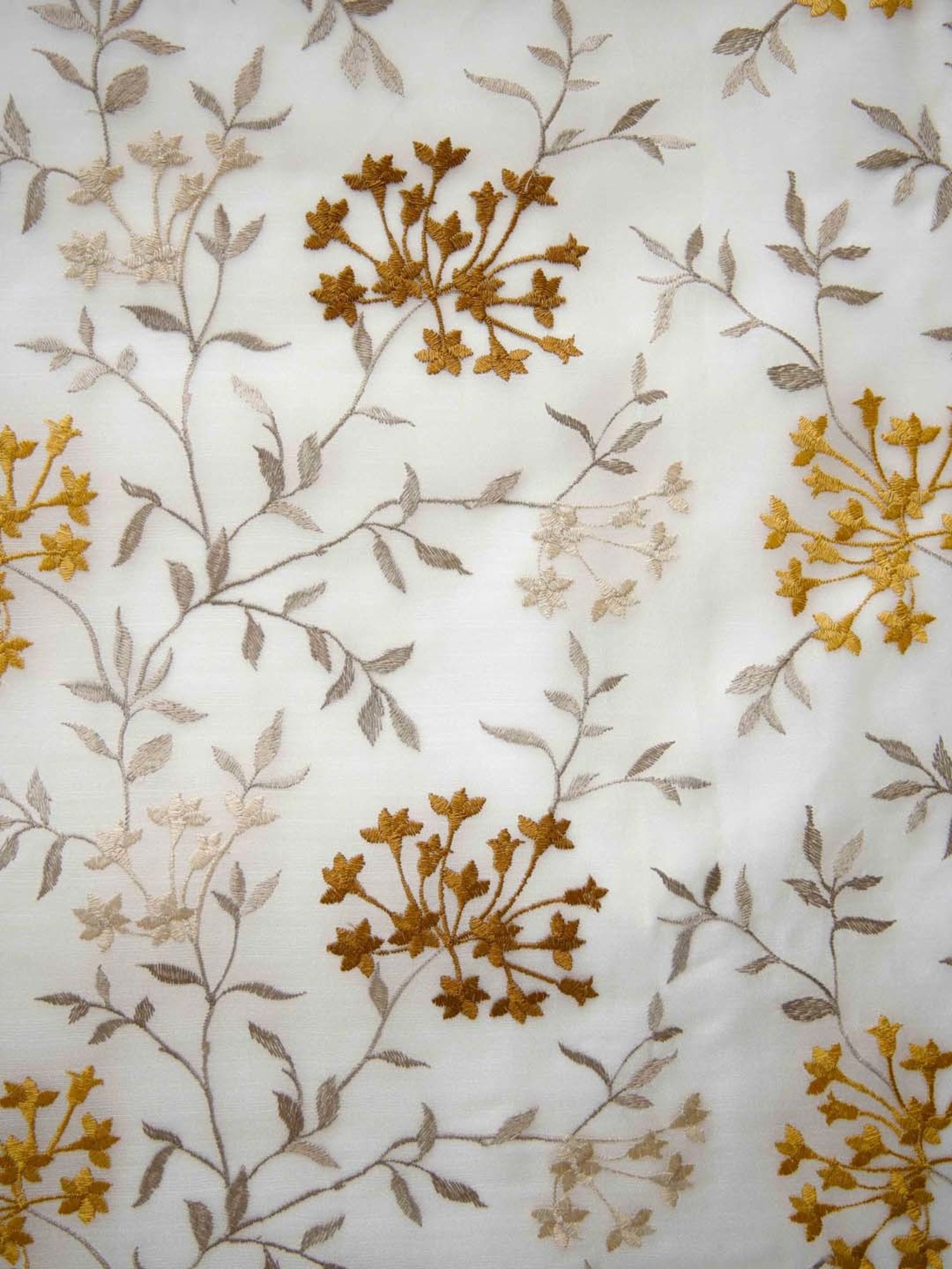 Ariana Beige & Mustard Polyester 9 Ft Long Door Curtain - Single Piece