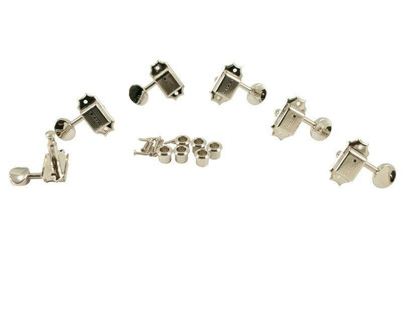 NEW KLUSON TRADITIONAL 3X3 NICKEL TUNERS, METAL BUTTONS, SINGLE LINE, #SD9005MN