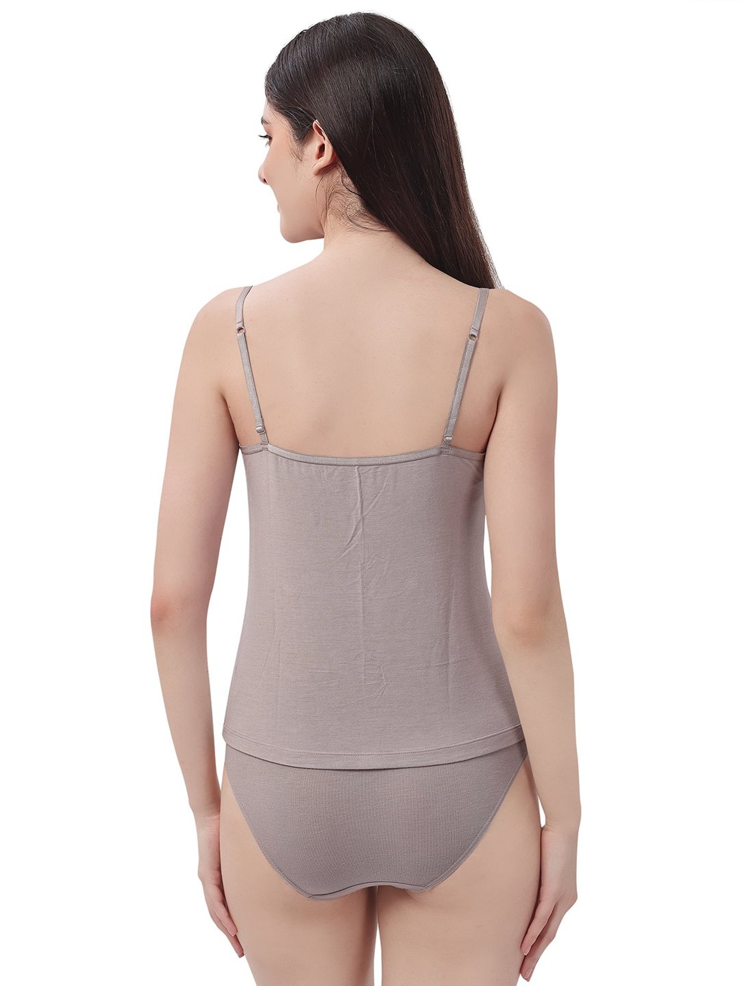 Soie Grey Self Design Camisole