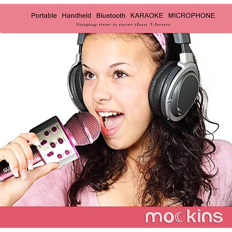 Wireless Bluetooth Karaoke Microphone with Built in Bluetooth Speaker AllinOne Karaoke Machine | Compatible with Android amp iOS iPhone Purple Color