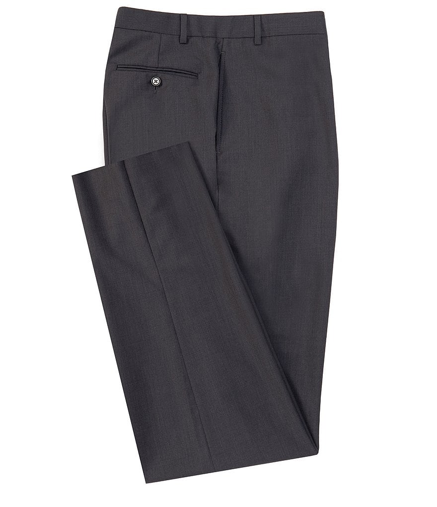 Hart Schaffner Marx Plaid Flat-Front Trouser Pants
