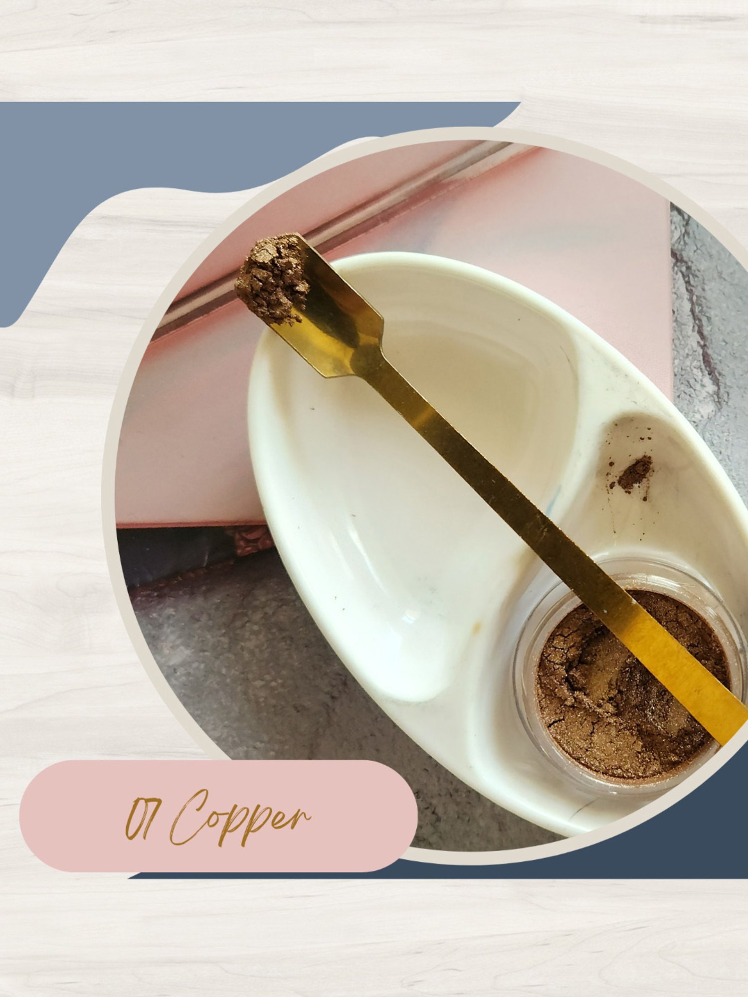 KINDED Makeup Pigments Loose Shimmer Powder Eyeshadow 07 Copper & 10 Bronze Combo