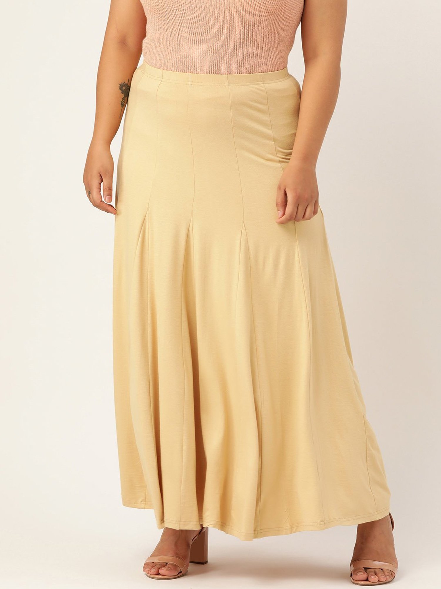 theRebelinme Beige Maxi Skirt
