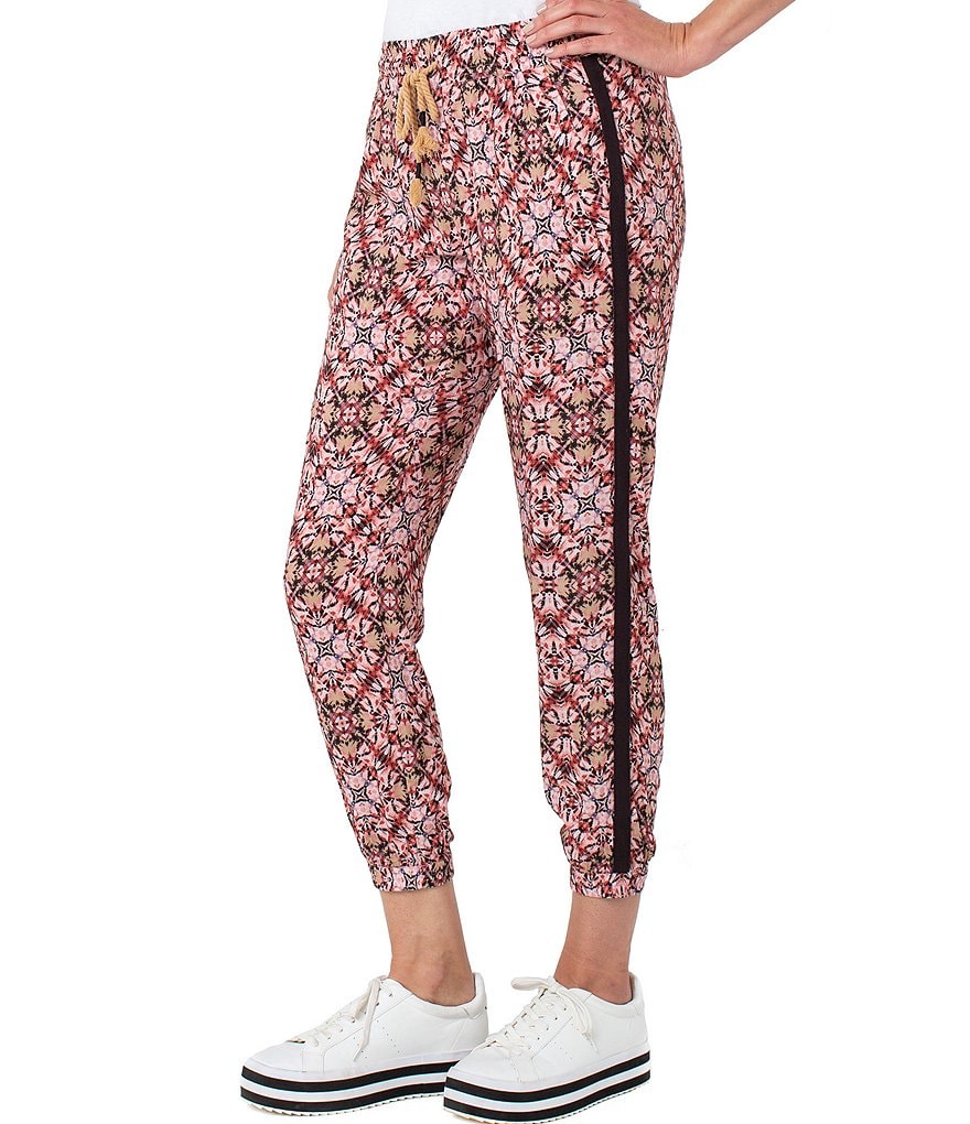Liverpool Los Angeles Easy Fit Elastic Waist Tile Print Joggers