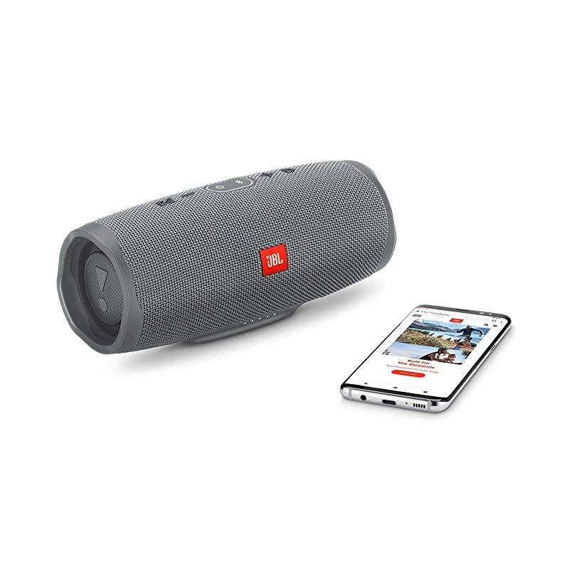 Charge 4 Portable Waterproof Wireless Bluetooth Speaker Bundle with divvi Charge 4 Protective Hardshell Case Gray