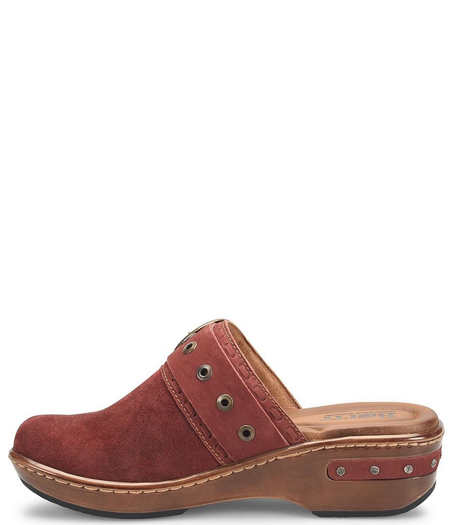 Born Banyan Suede Buckled Strap Suede Leather Clogs