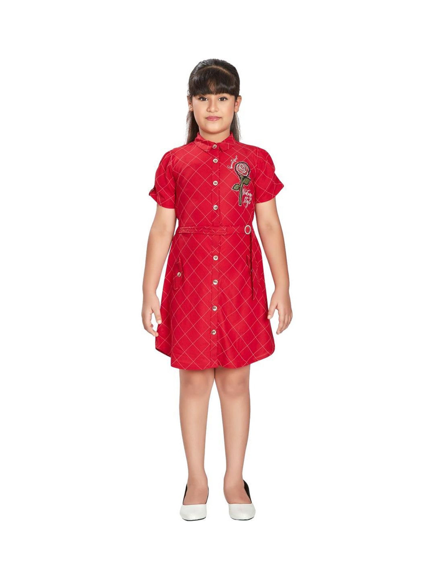 Peppermint Kids Red Chequered Dress