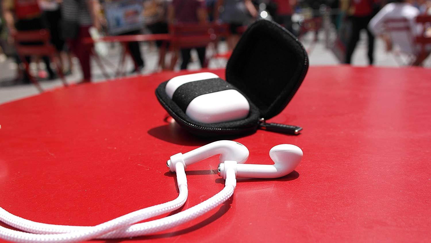 CASEBUDi Tough Travel Case for Apple AirPods | Key Ring and Carabineer | Use as Keychain | Sturdy, Stylish, Ballistic Nylon, Impact Protection for Travel or Storage