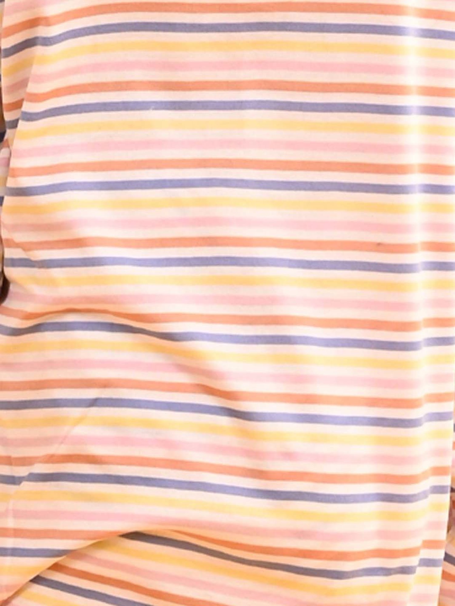 Anthrilo Kids Beige Cotton Striped Full Sleeves T-Shirt & Trouser