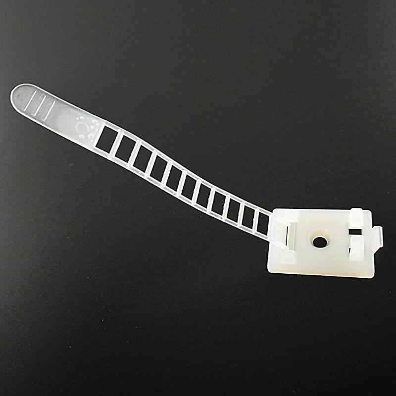 Wire Management Clips Clear Yellowish with Screw Hole 50 Pack Adjustable Zip Ties 3 Inch with 3M Adhesive TapeAdhesive Clips for Christmas LightsDeskWall to Hold Extension Cord