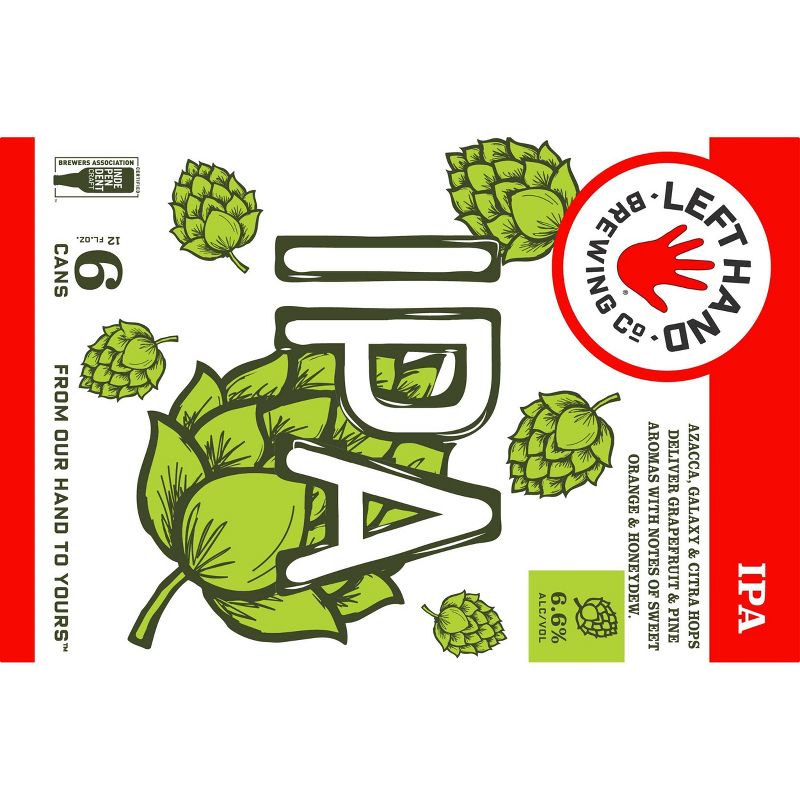 Left Hand IPA Beer - 6pk/12 fl oz Cans