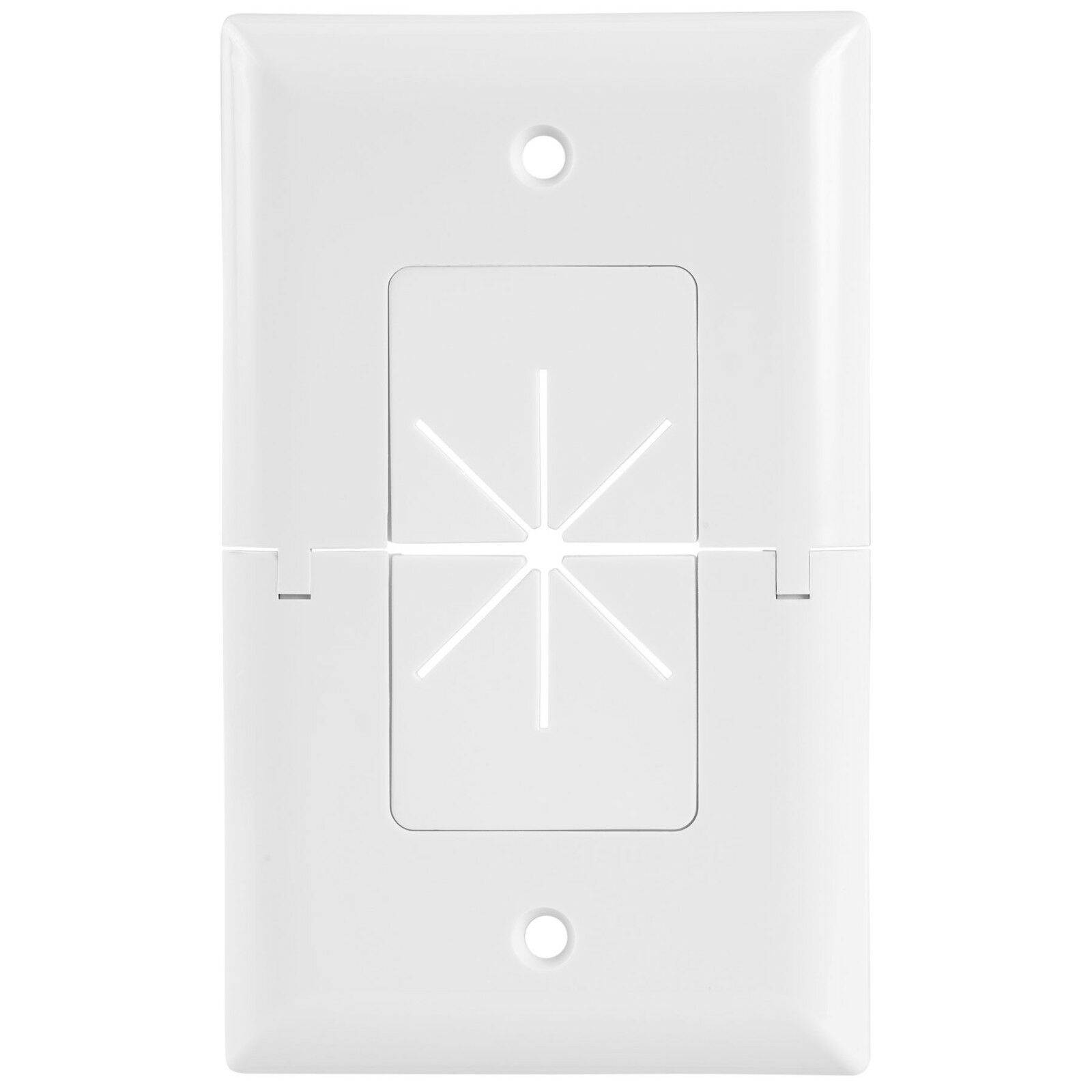 DataComm 45-0017-WH Split Plate with Flexible Opening - Whit