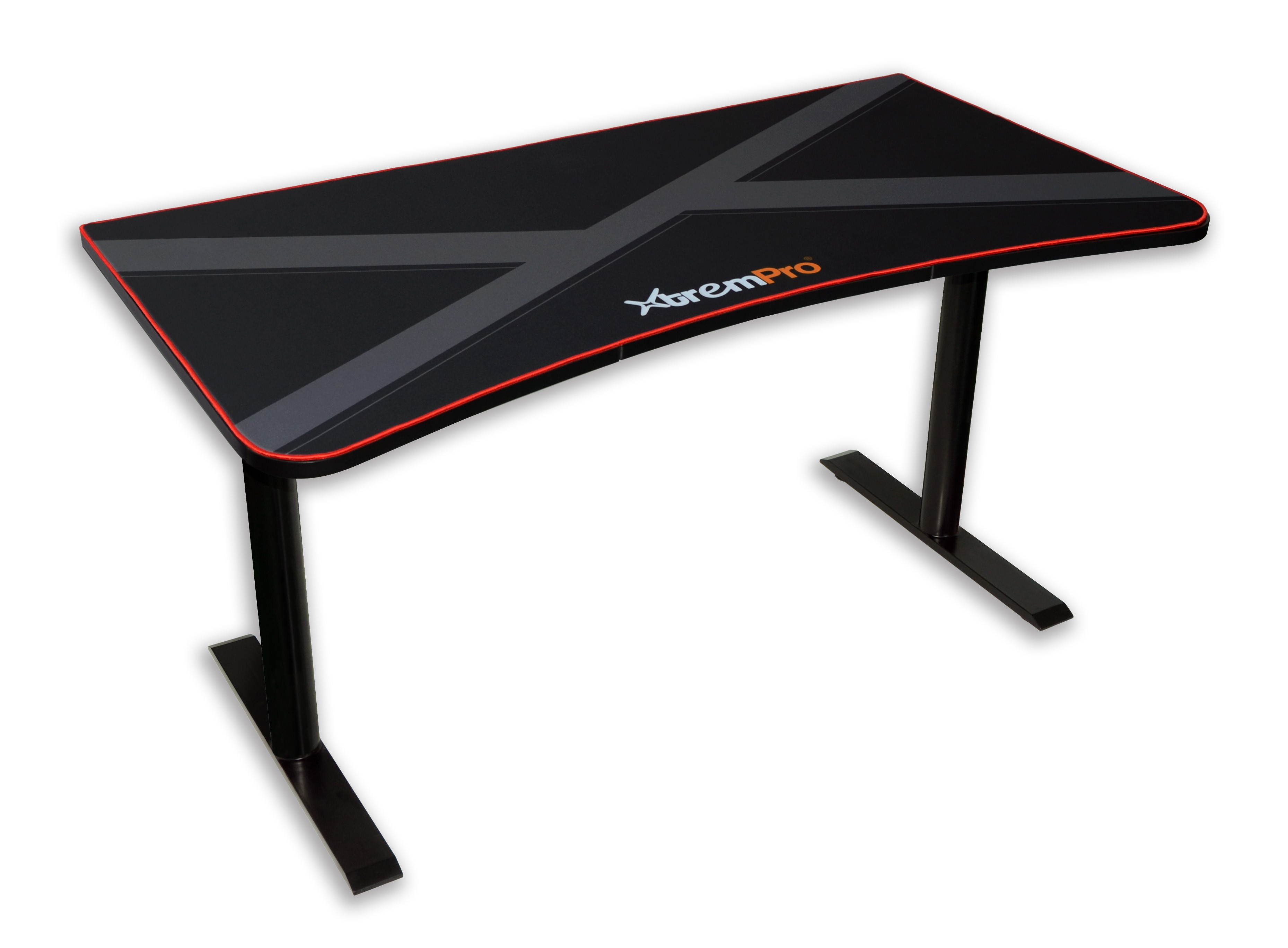 XtremPro 11159 Black Gaming Desk Table With 3 Monitor Display Area Mouse Pad