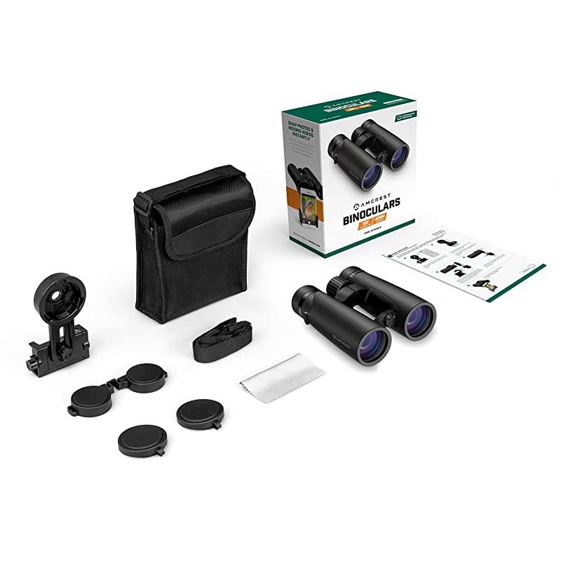 10x42 Roof Prism Binoculars for Adults HD Professional Binoculars for Bird Watching Travel Stargazing Hunting Concerts Sports BAK4 Prisms Smart Phone Adaptor for Photography