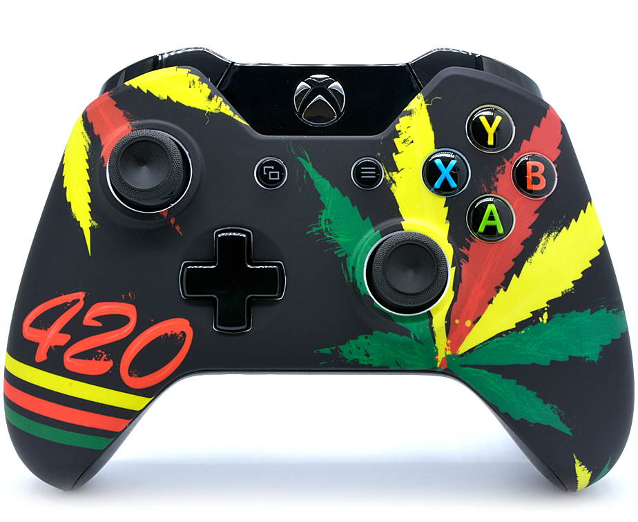 "420" Xbox One Rapid Fire Modded Controller for COD BO3, MW Remastered, Ghosts, Destiny, GOW 4, Battlefield 1: Quick Scope, Drop Shot, Auto Run, Sniped Breath, Mimic, More (3.5 mm jack)