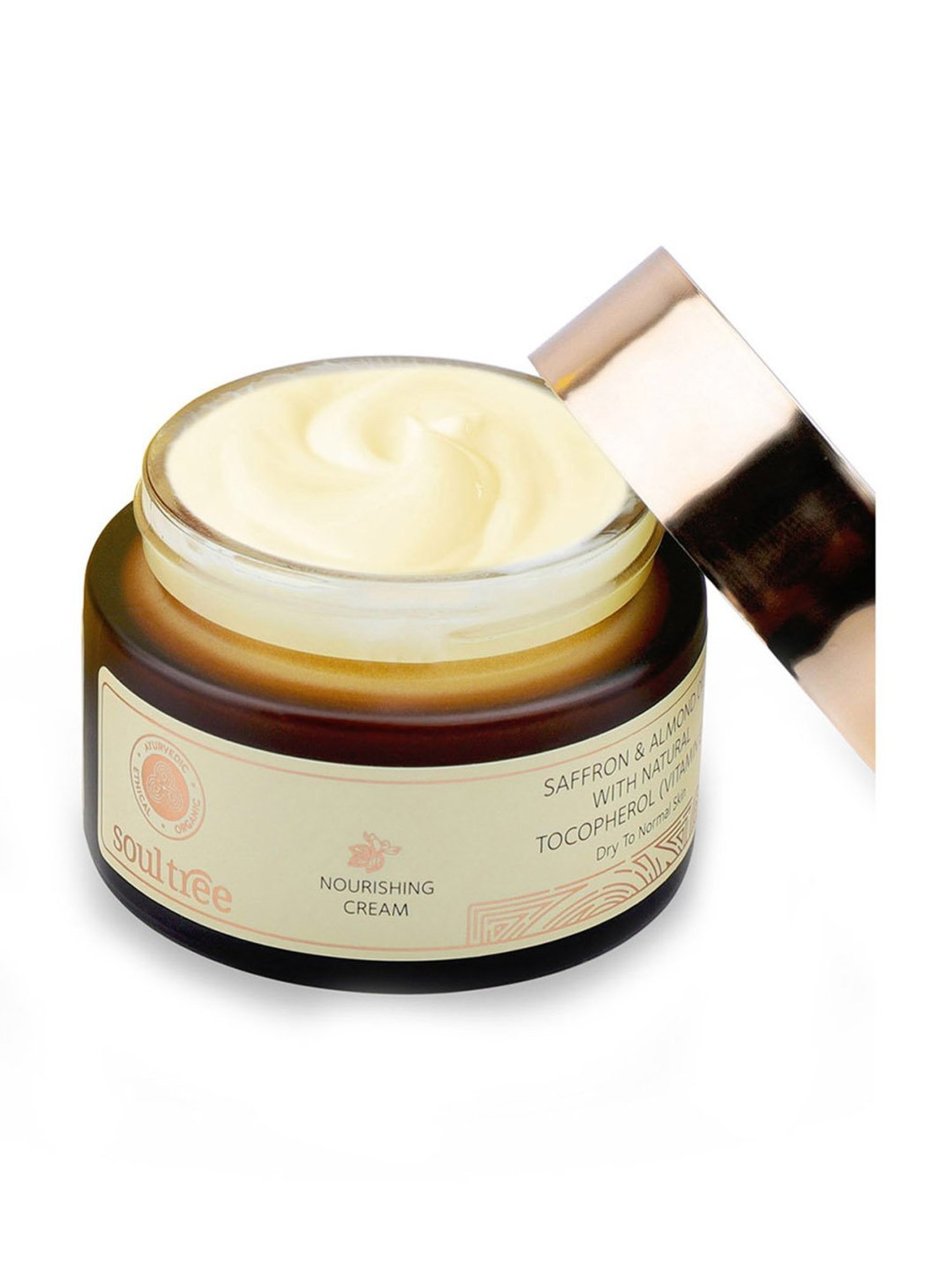 SoulTree Nourishing Cream Saffron & Almond Oil with Natural Vitamin E - 50 gm | Ayurvedic Cream