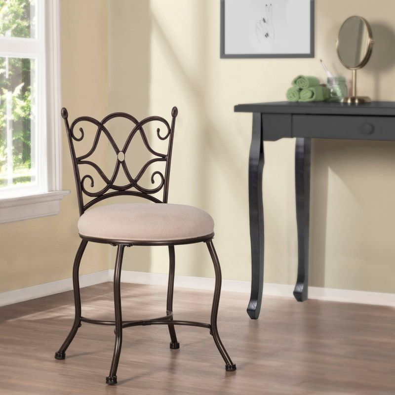 19" Brody Metal Vanity Stool Gray - Hillsdale Furniture