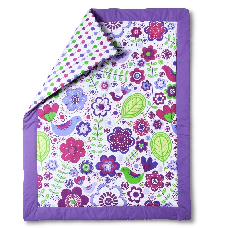 Bacati Crib Bedding Set - 10pc - Purple Botanicals
