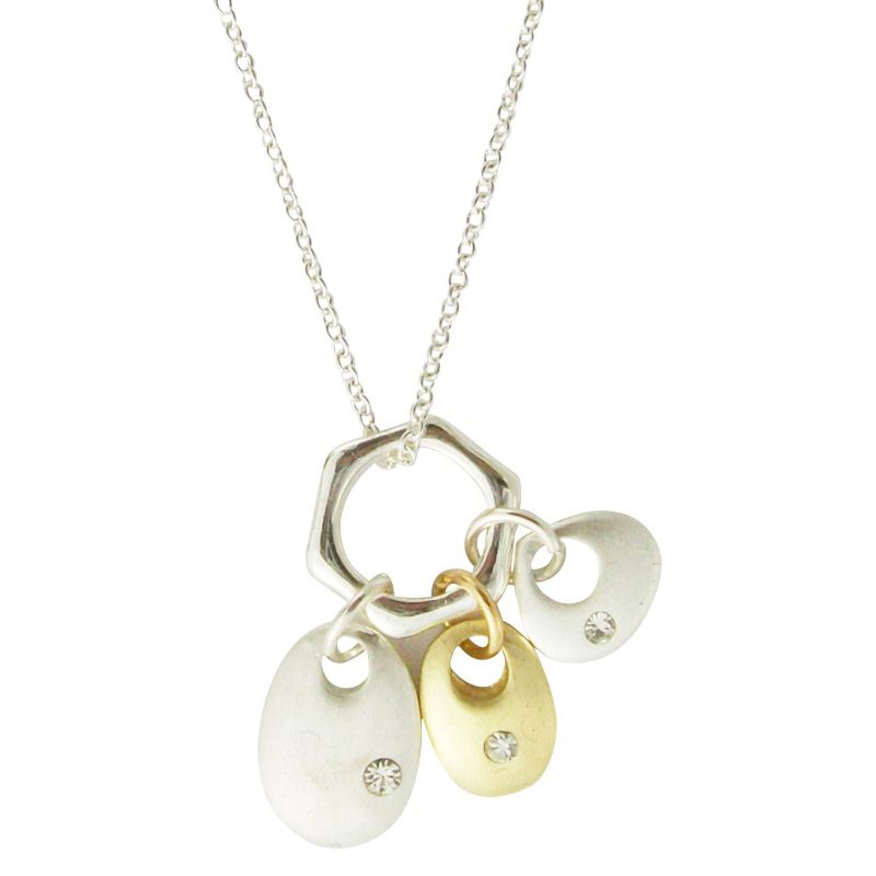 Zirconite Charm Necklace Silver - 16"