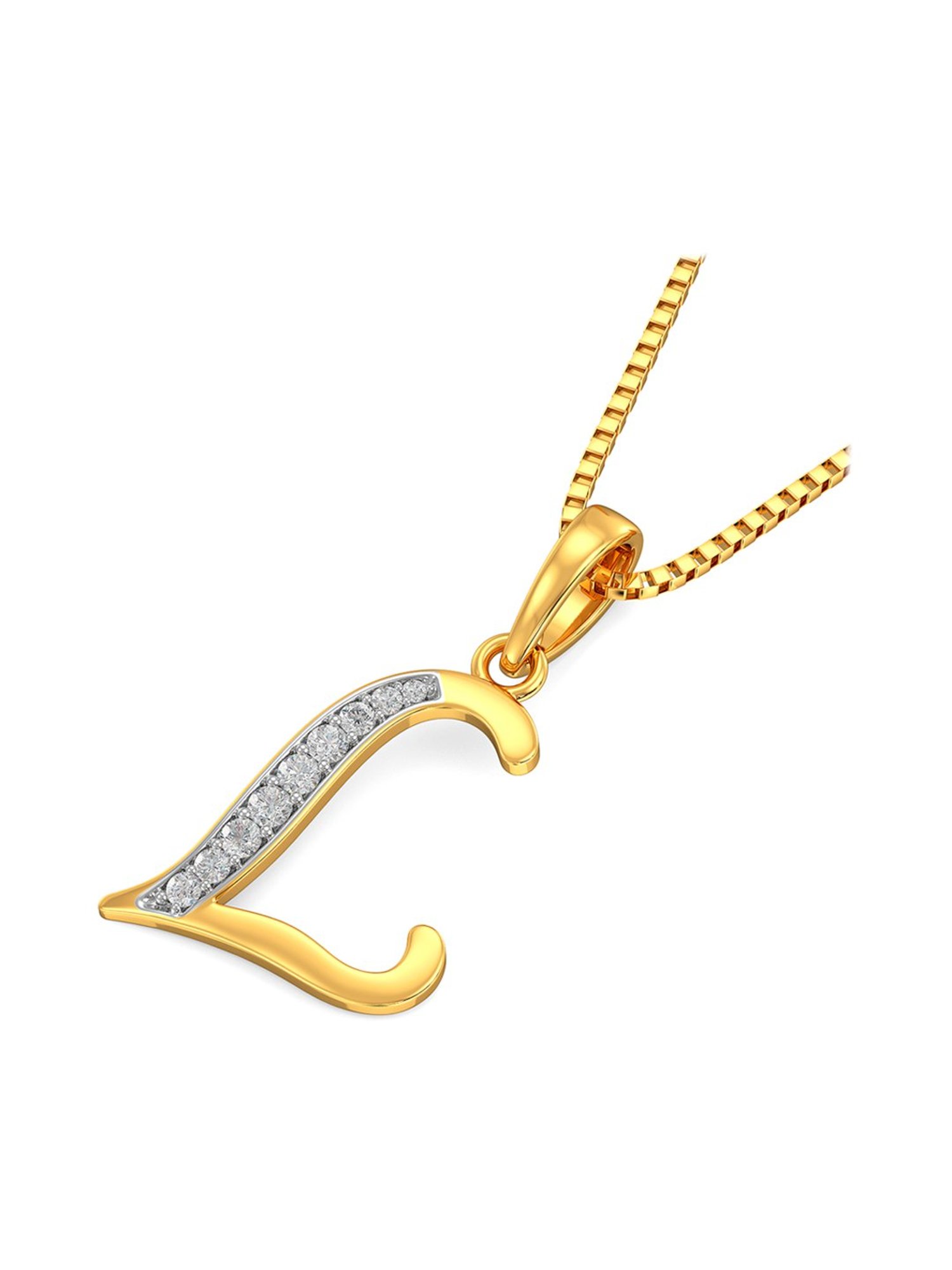 Mia by Tanishq Dual Radiance 18k Gold & Diamond Pendant with Chain
