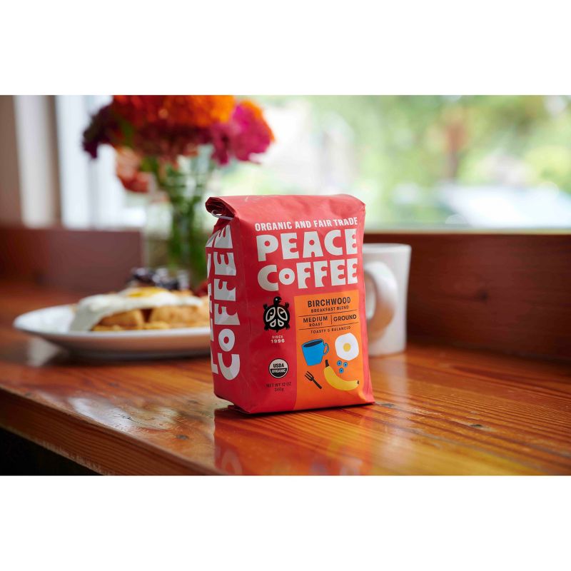 Peace Coffee Organic Fair Trade Birchwood Blend Medium Roast Ground Coffee - 12oz