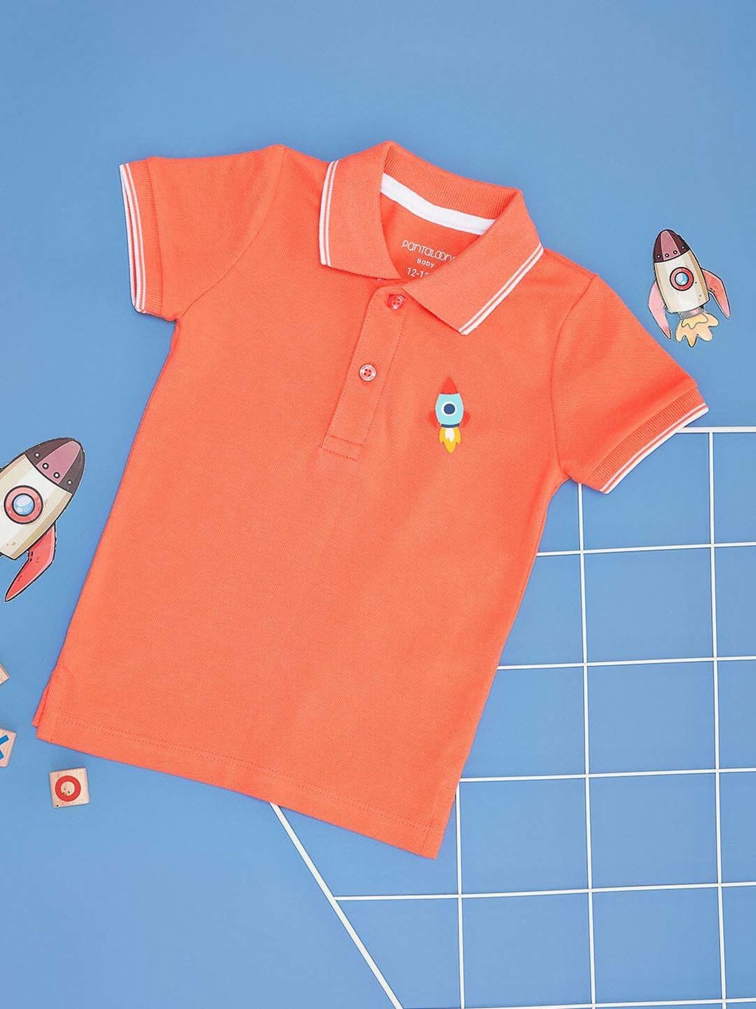 Pantaloons Baby Kids Living Coral Cotton Regular Fit T-Shirt