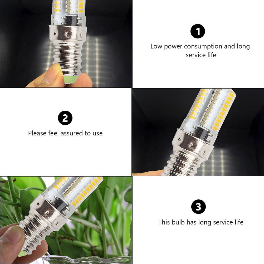 3PCS Replacement Silicone E14 Base Light Bulb for Sewing Machine Home Appliance Fridge