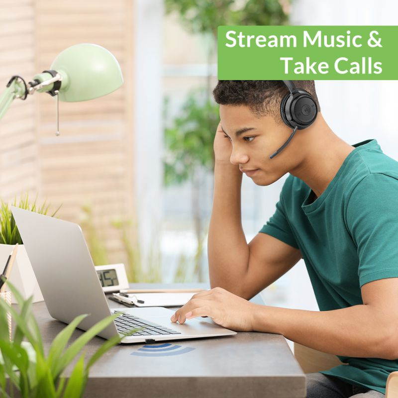 Avantree DG45 Bluetooth 5.0 USB Adapter for Windows PC, Bluetooth Dongle for Desktop Laptop Computer, Supports Bluetooth Headphones, Speakers, Keyboard, Mouse, Printers, Data Transfer, Music & Calls