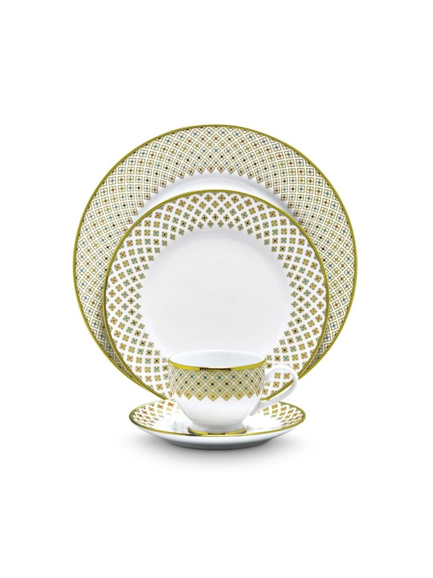 Noritake Petite Fleur White & Green Porcelain Dinner Set