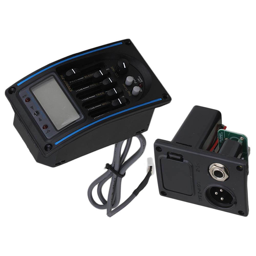 BQLZR 5 Band Acoustic Guitar Equalizer EQ & LCD Tuner RK-4M With Microphone Set of 10