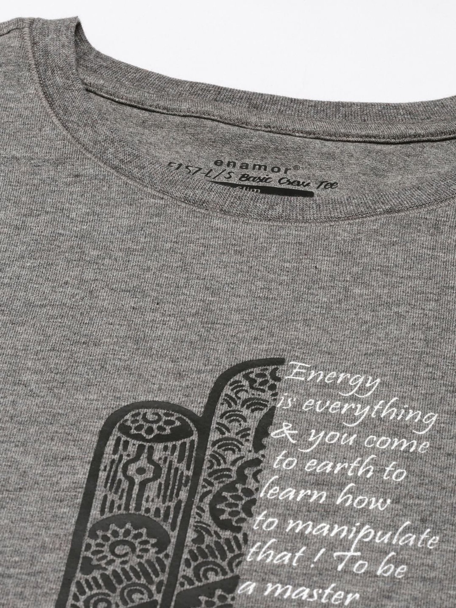 Enamor Pewter Grey Graphic Print T-Shirt