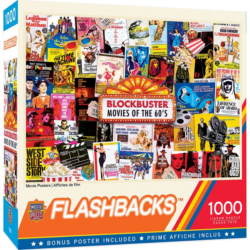 MasterPieces Flashbacks Puzzles Collection - Movie Posters 1000 Piece Jigsaw Puzzle