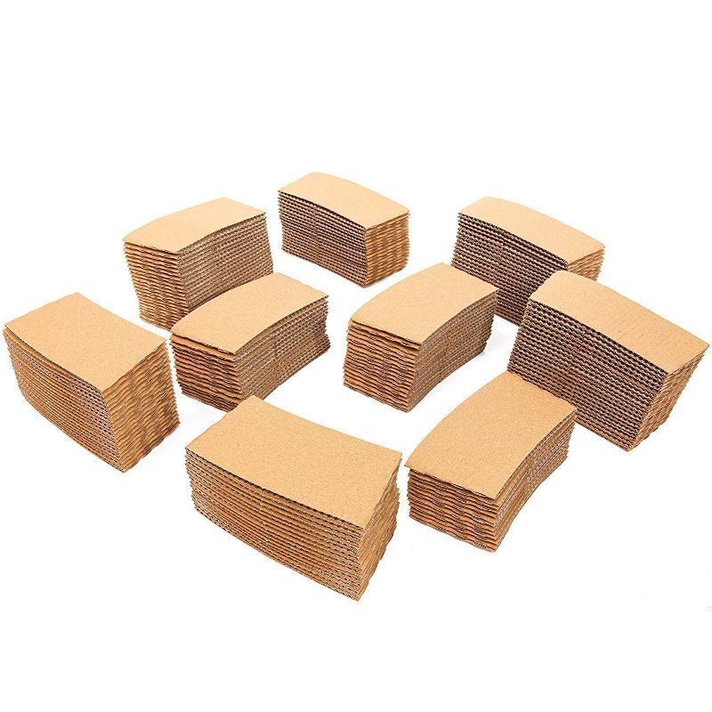 Juvale 200 Pack Hot Coffee Cup Sleeve Holder, Corrugated Paper (3.15 x 2.3 in)