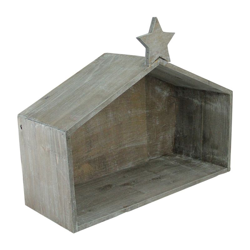 Allstate Floral 13" Country Rustic Distressed Finish Star Topped Christmas House