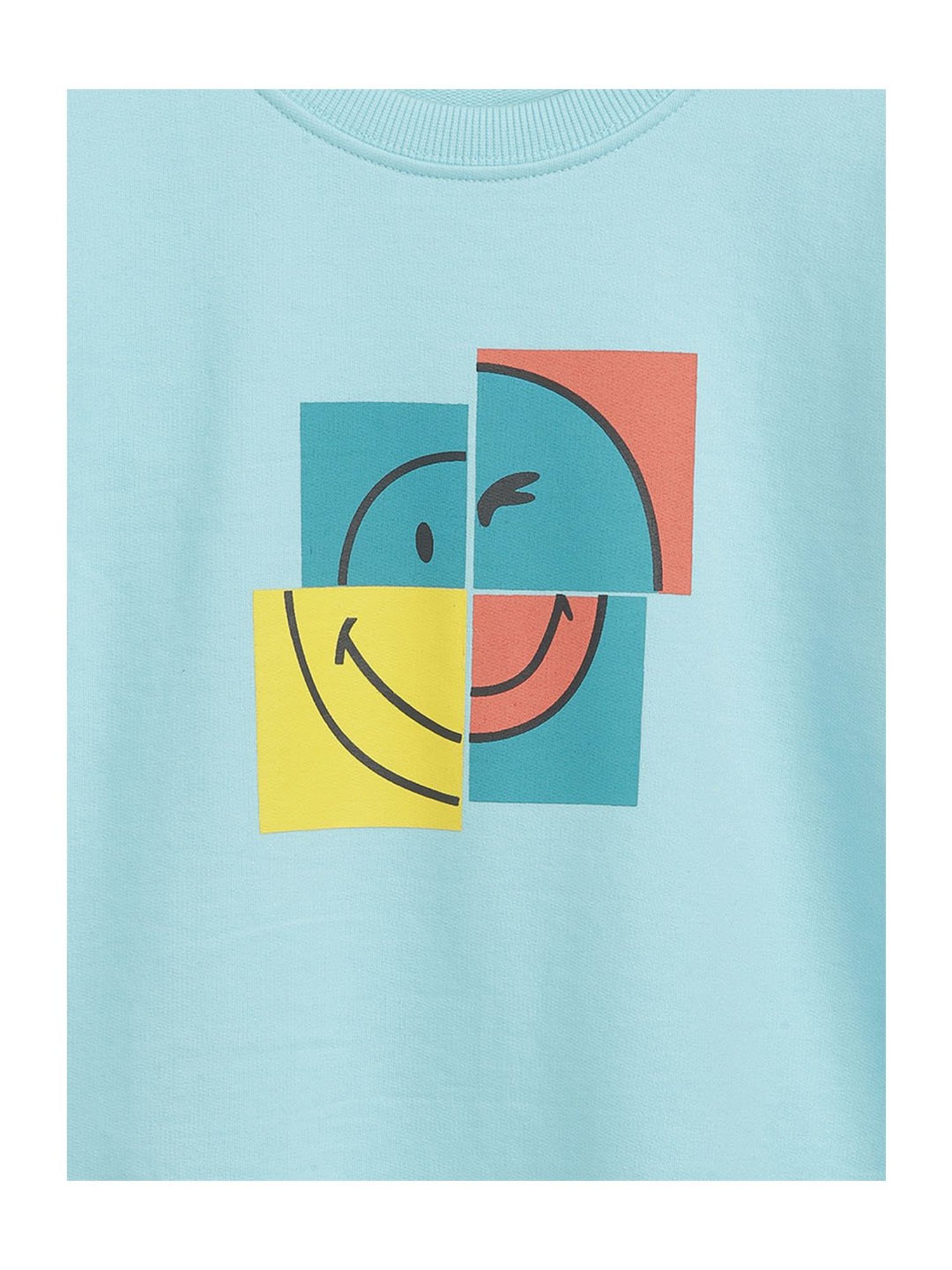 Li'l Tomatoes Kids Blue Printed Sweatshirt