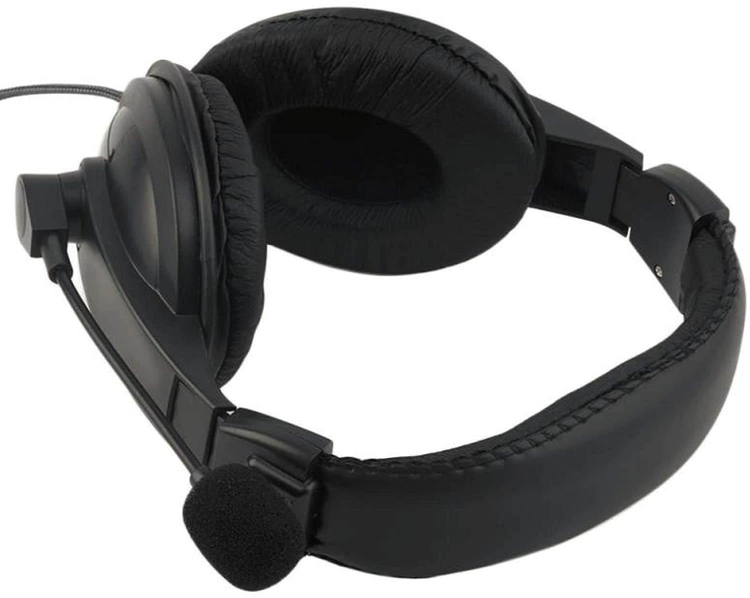 New Wired Headphones Business Bass Stereo Headset Gaming Earphones with Microphone for PC Laptop Mobile Phone Mp3 Meeting Black