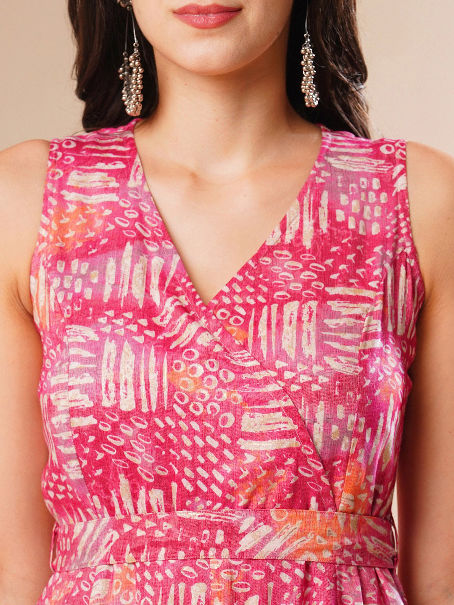 Globus Pink & White Printed Jumpsuit