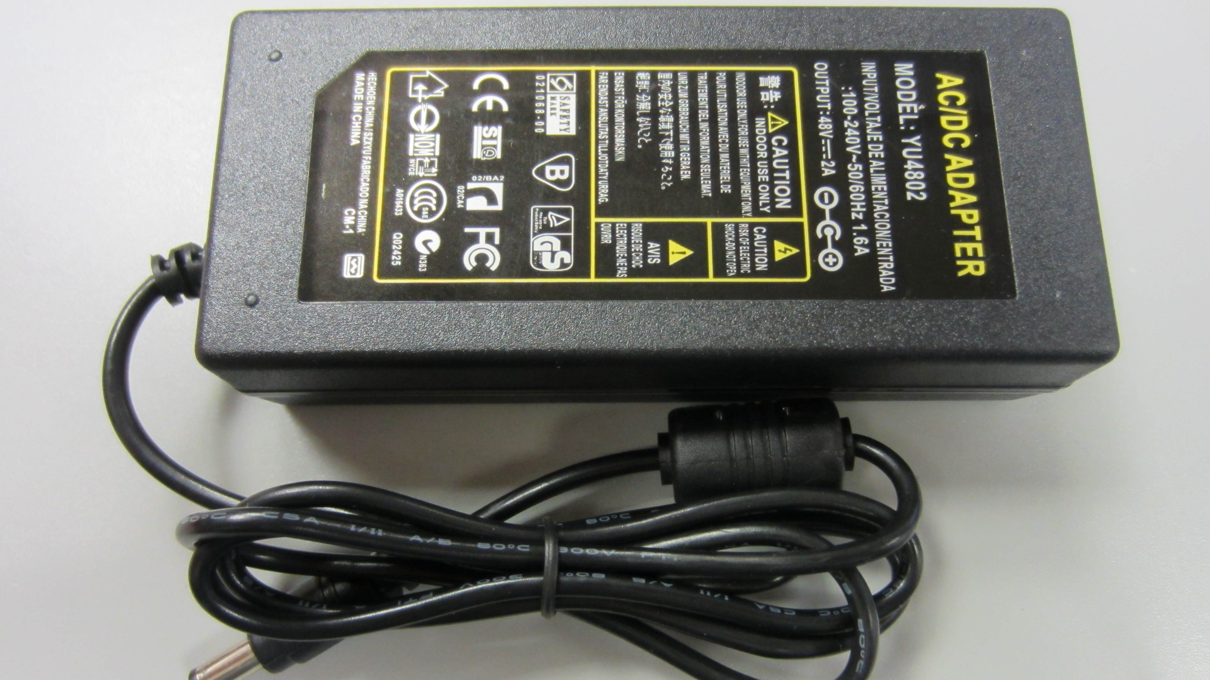 DiySecurityCameraWorld- 48V 2A AC-DC Switching Adapter Power Supply for PoE Switch or PoE injector