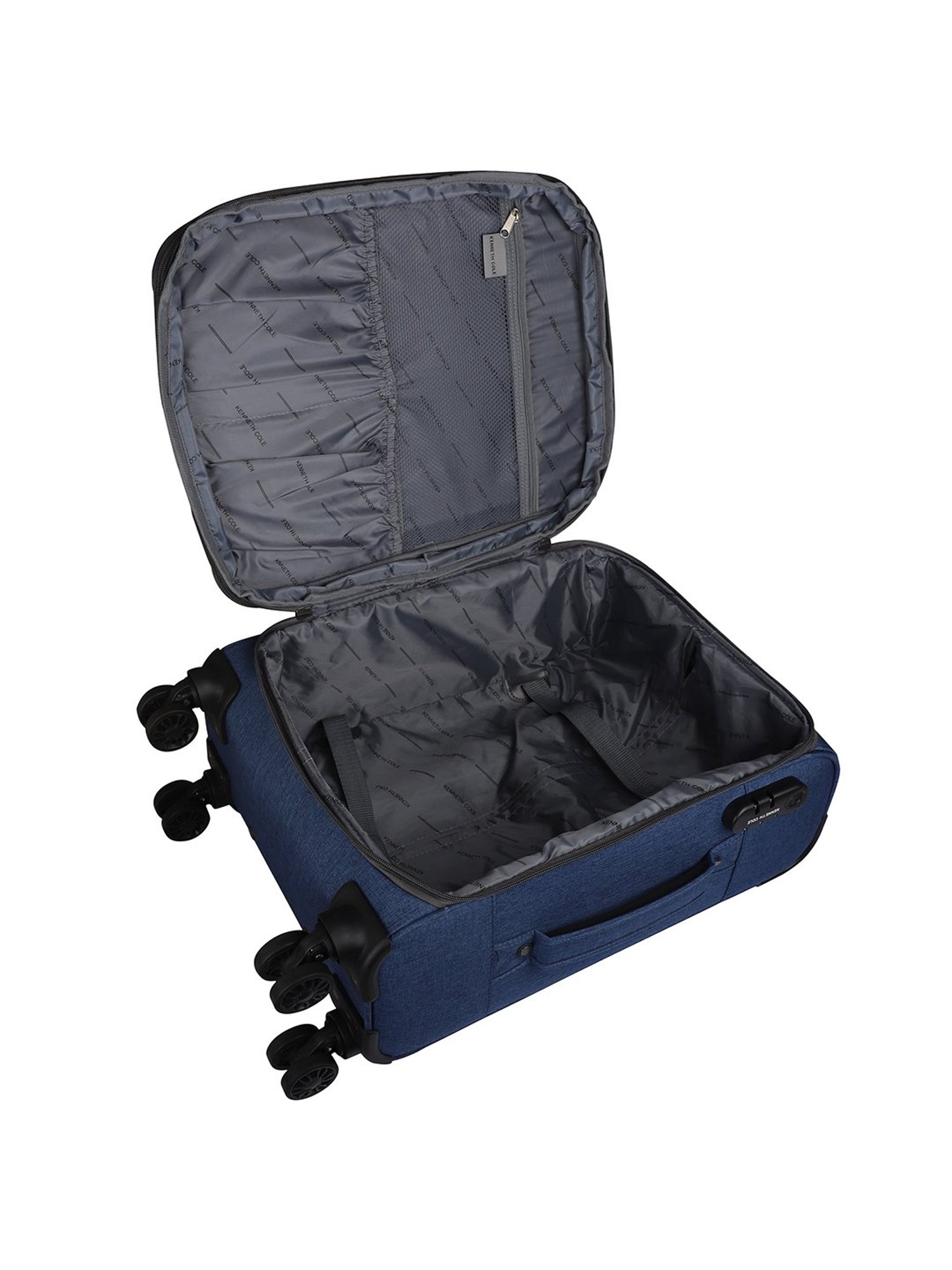 Reaction Kenneth Cole Blue 8 Wheel Large Soft Cabin Trolley - 48 cm