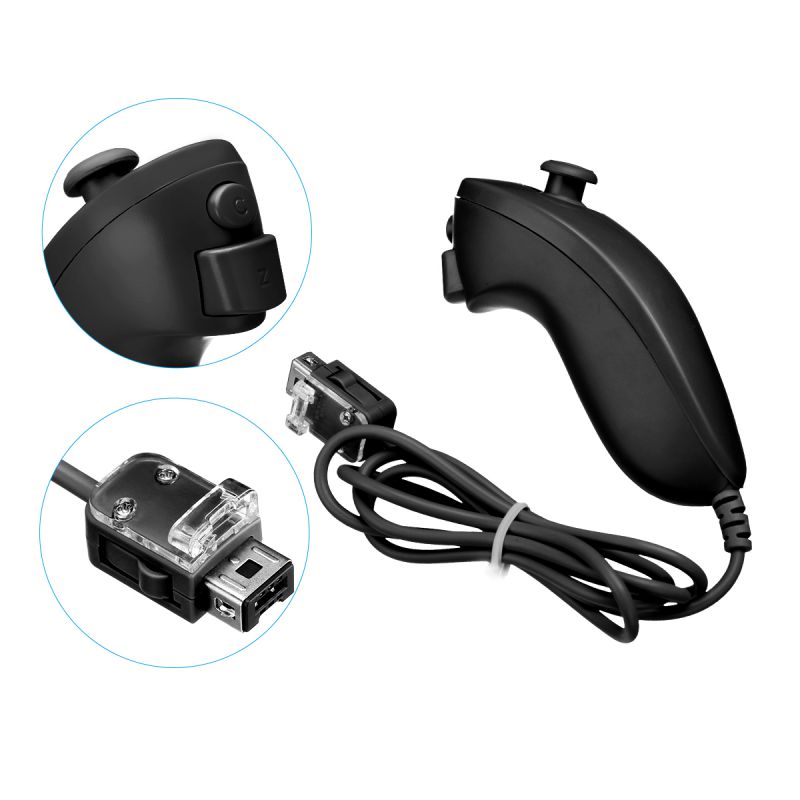 FirstPower Wii Nunchuck Controller,Nunchuck Joystick Gamepad Controller for Wii/Wii U Console (White)