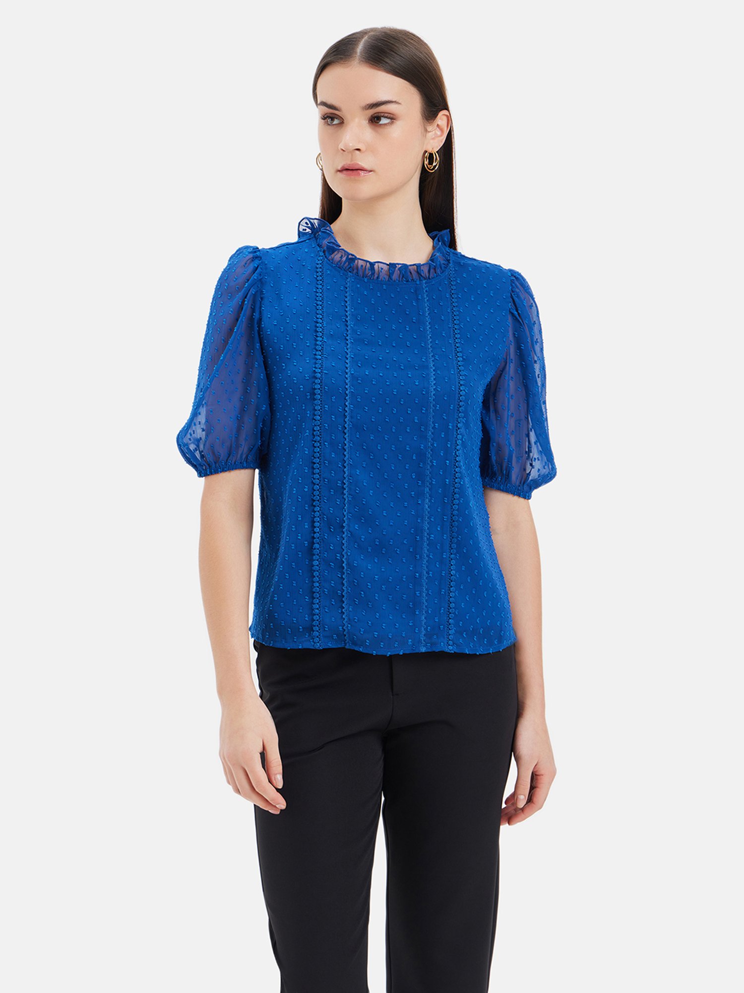 Kazo Blue Self Design Top
