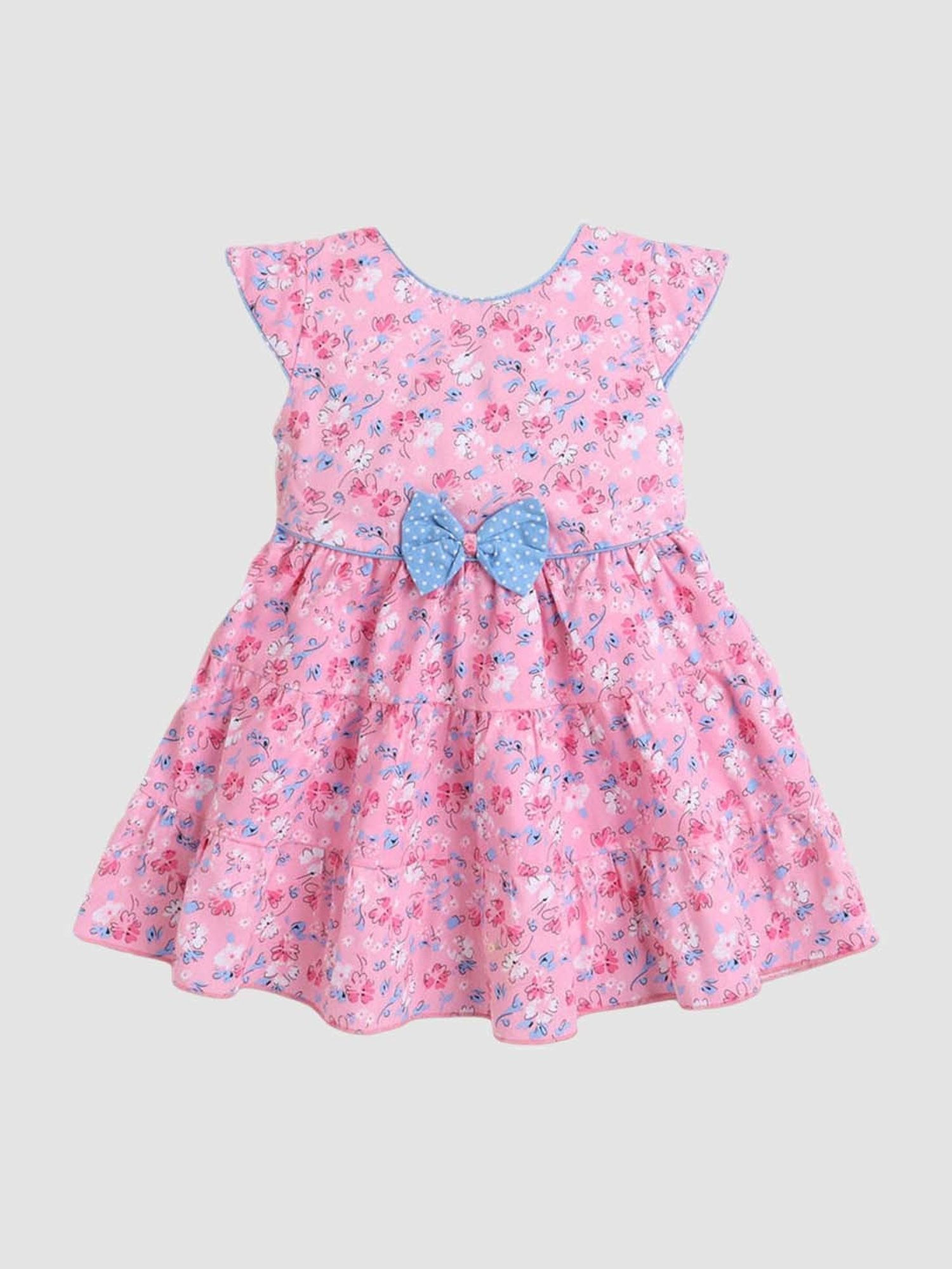 The Magic Wand Kids Pink Polyester Printed Casual Dress