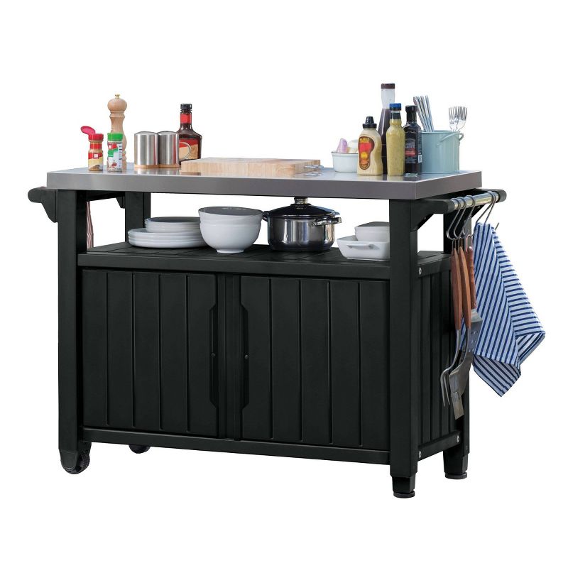 Slat Top Serving Cart - Gray - Apollo Outdoor